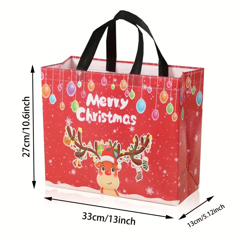 Large Reusable Christmas Tote Bag – Non-Woven Shopping & Gift Bag