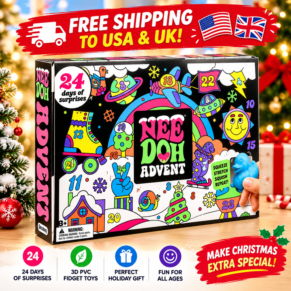 2026 Christmas Advent Calendar – 24 Days of 3D Fidget Toy Surprises