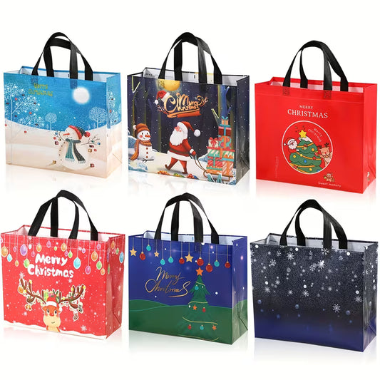 Large Reusable Christmas Tote Bag – Non-Woven Shopping & Gift Bag