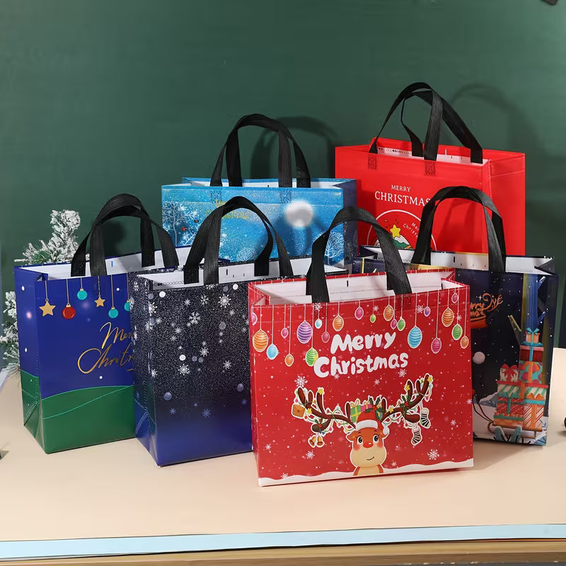 Large Reusable Christmas Tote Bag – Non-Woven Shopping & Gift Bag