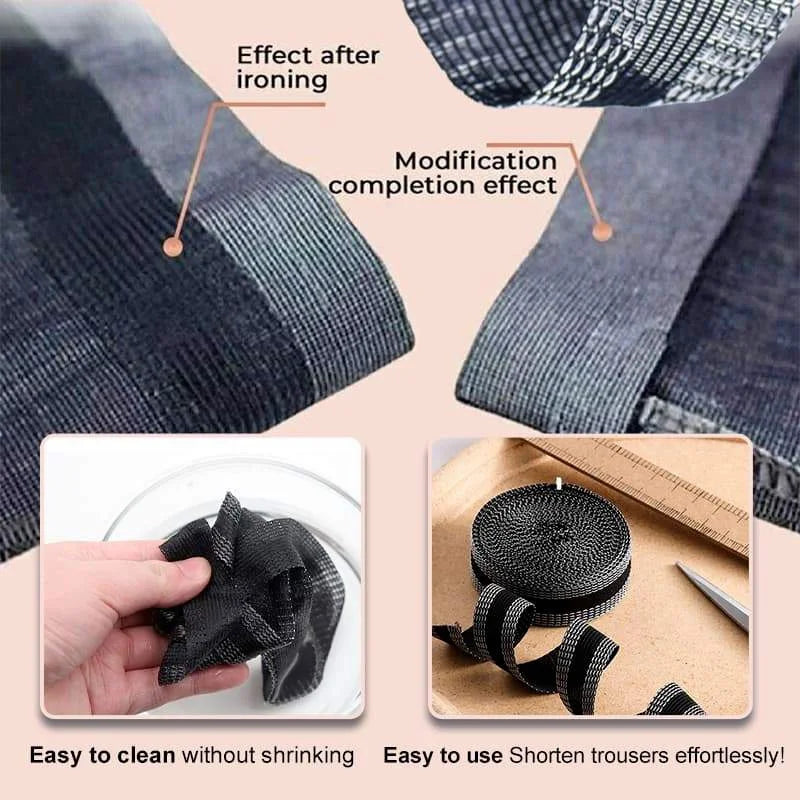 1-5M Self-Adhesive Pants Hem Paste Tape Trouser Edge Paste Iron-on Pant Shorten Repair Jean Hemming Tape For DIY Sewing Fabric