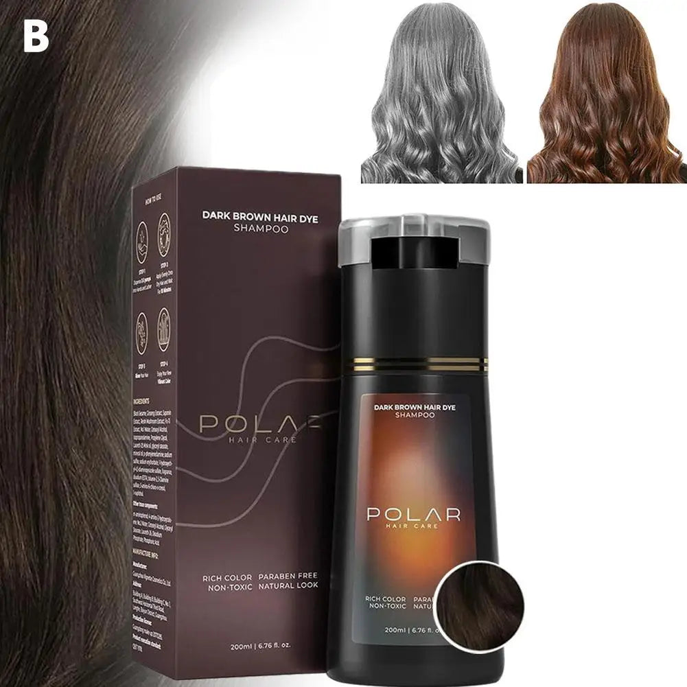 Hair Dye Coloring Shampoo 3 in 1 Instant Hair Dye Shampoo Nourish Long Lasting Color Dye For Women &Men Gray Hair Coverage 200ML
