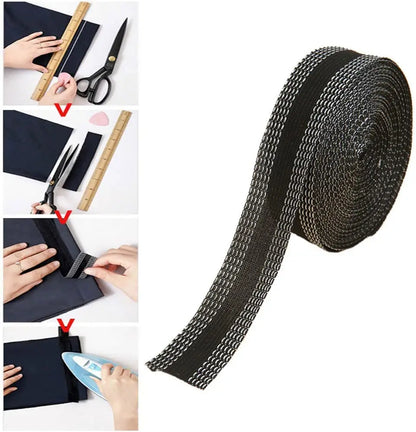 1-5M Self-Adhesive Pants Hem Paste Tape Trouser Edge Paste Iron-on Pant Shorten Repair Jean Hemming Tape For DIY Sewing Fabric