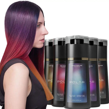 Hair Dye Coloring Shampoo 3 in 1 Instant Hair Dye Shampoo Nourish Long Lasting Color Dye For Women &Men Gray Hair Coverage 200ML