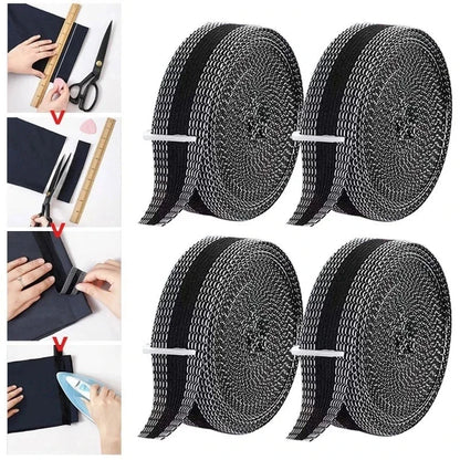 1M-5M Self-Adhesive Trousers Hemming Paste Iron On Pants Edge Shorten Repair Paste Hem Tape Washable Easy Use DIY Sewing Fabric