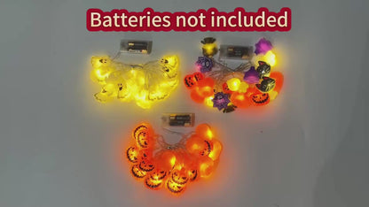 Halloween Decoration LED String Lights,Pumpkin Ghost Spider Web Hanging Lamp,Home Outdoor Lantern Props