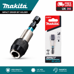 Makita E-08791 Impact Black Magnetic Bit Holder 60mm 1/4 Inch Hex Sleeve Chuck Adapter